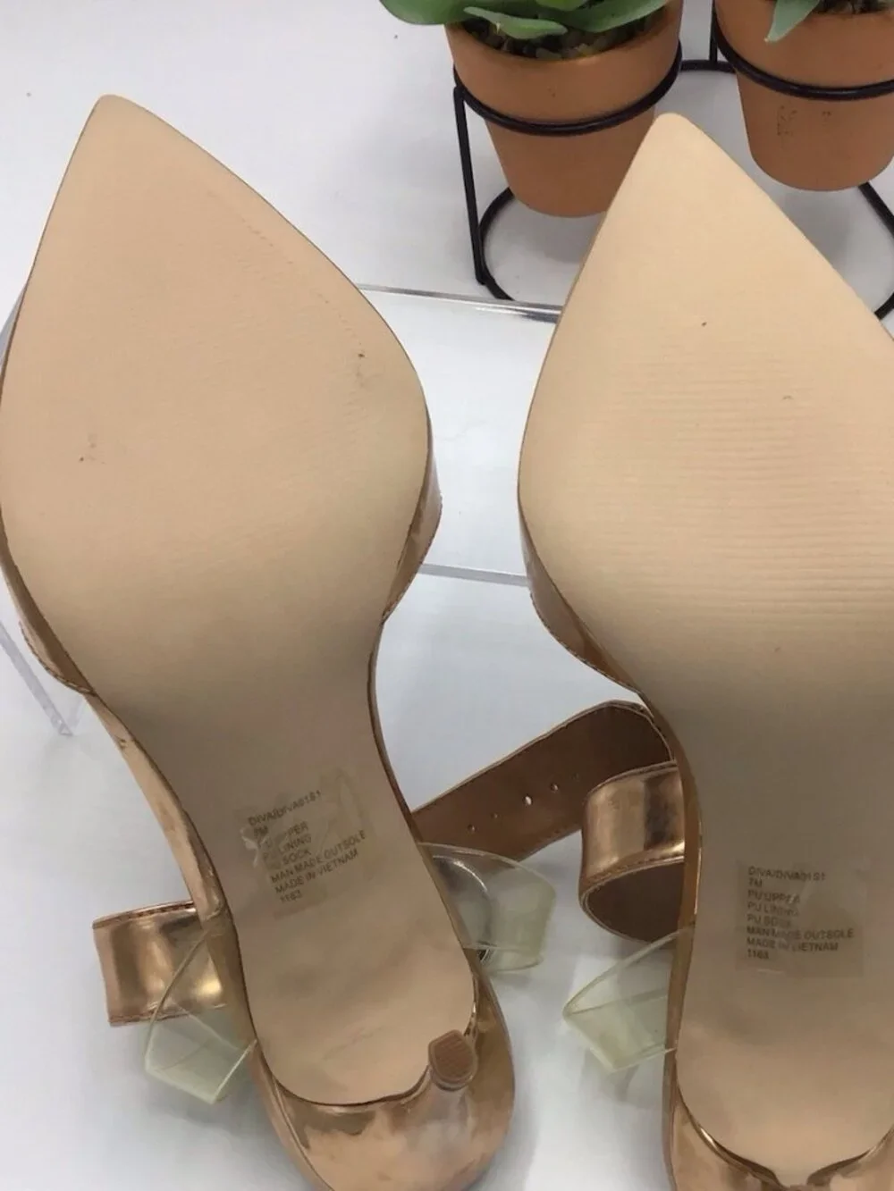 SteveMadden  #Desire Dark Blush Patent Ankle Strap Pumps Womens 7#